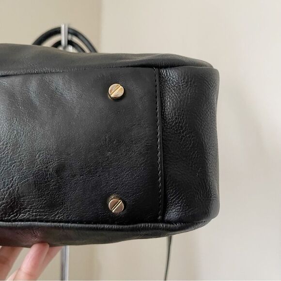 Tory Burch Black Holland Satchel Handbag Leather preowned - Picture 11 of 13